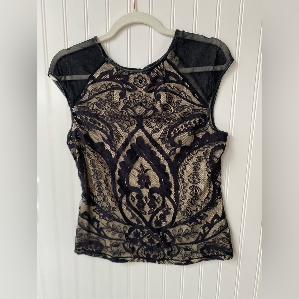 Chelsea & Violet Tops Chelsea And Violet Black Lace Overlay Blouse